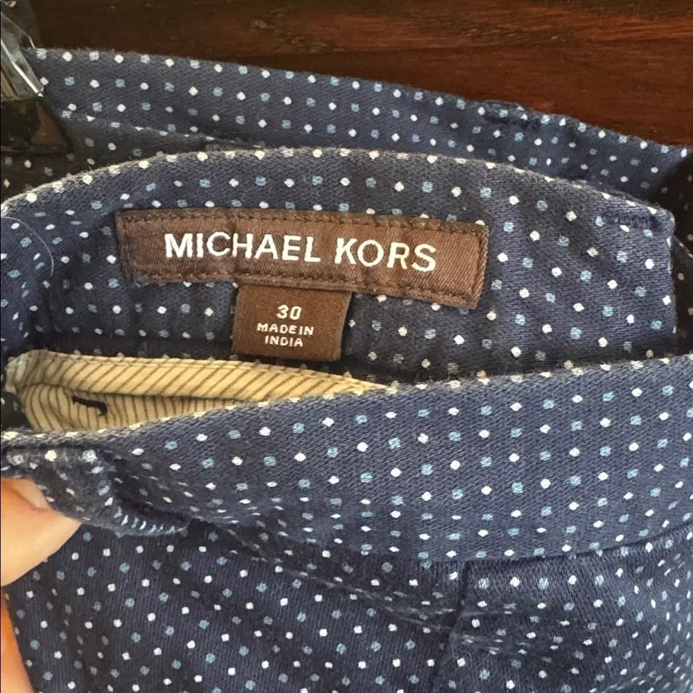 Michael Kors Men's Size 30W Navy Blue Polka Dot Shorts Preppy Business Casual